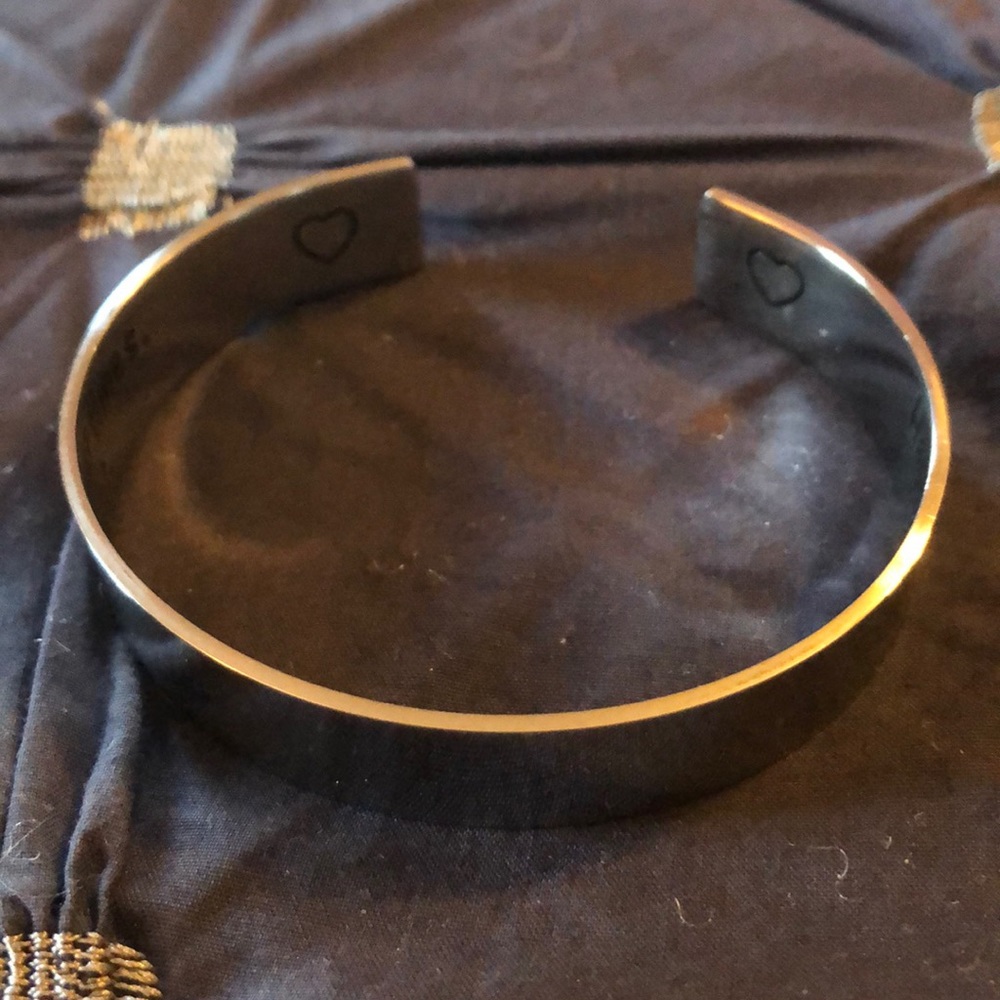 Silver “Happiness” Cuff Bracelet